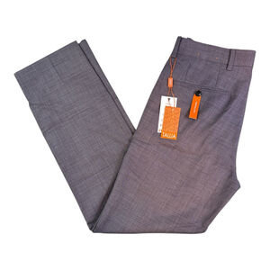 TALLIA Men's Slim-Fit Stretch Wool Blend Suit Dress Pants Berry Purple 30 x 30